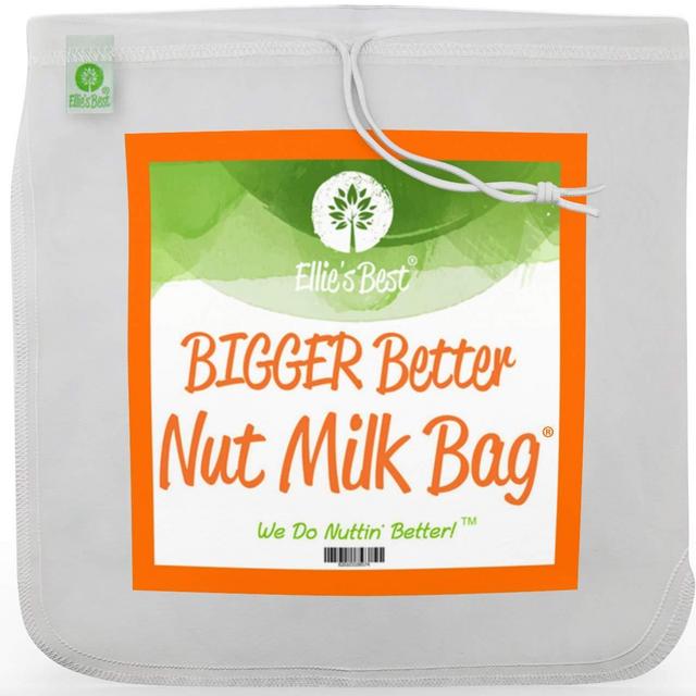 PRO QUALITY NUT MILK BAG - 12&quot;X12&quot; 80 Mesh Commercial Grade - ALL PURPOSE REUSABLE FOOD STRAINER - Almond Milk, Juicing & Cold Brew Coffee - X-Fine Food Grade BPA Free Nylon Mesh - Free Recipes+Videos