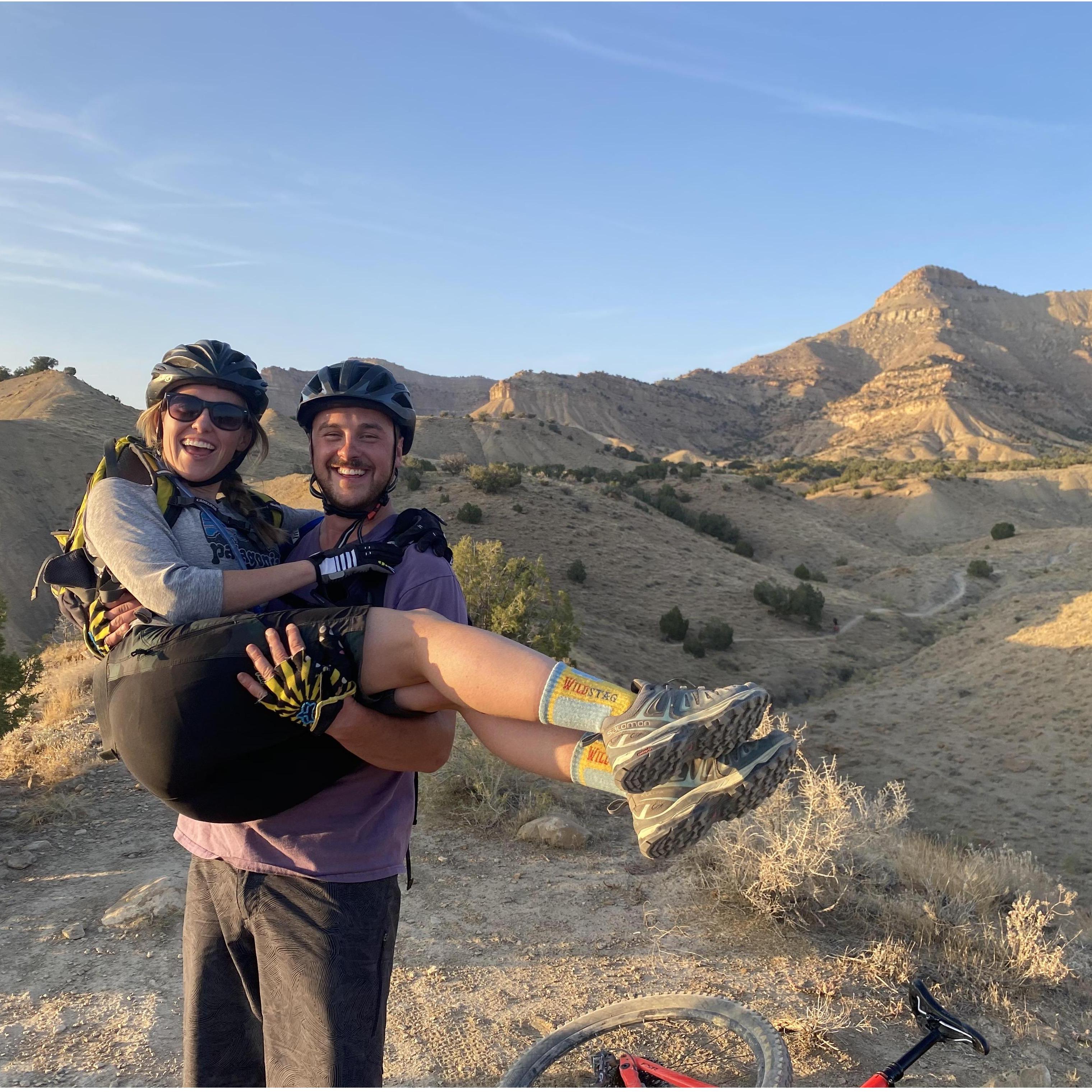 We love mountain biking together :)