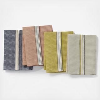 Textured Grid Organic Kitchen Towel, Set of 4