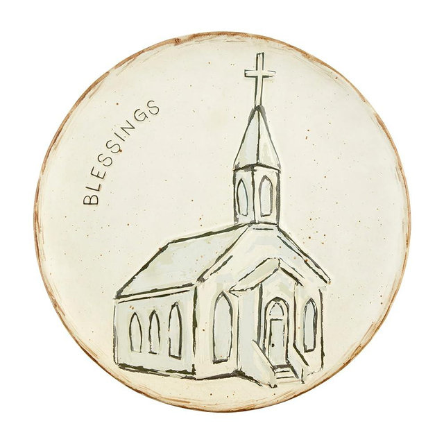 Mud Pie Church Blessing Platter, 12 1/2" Dia