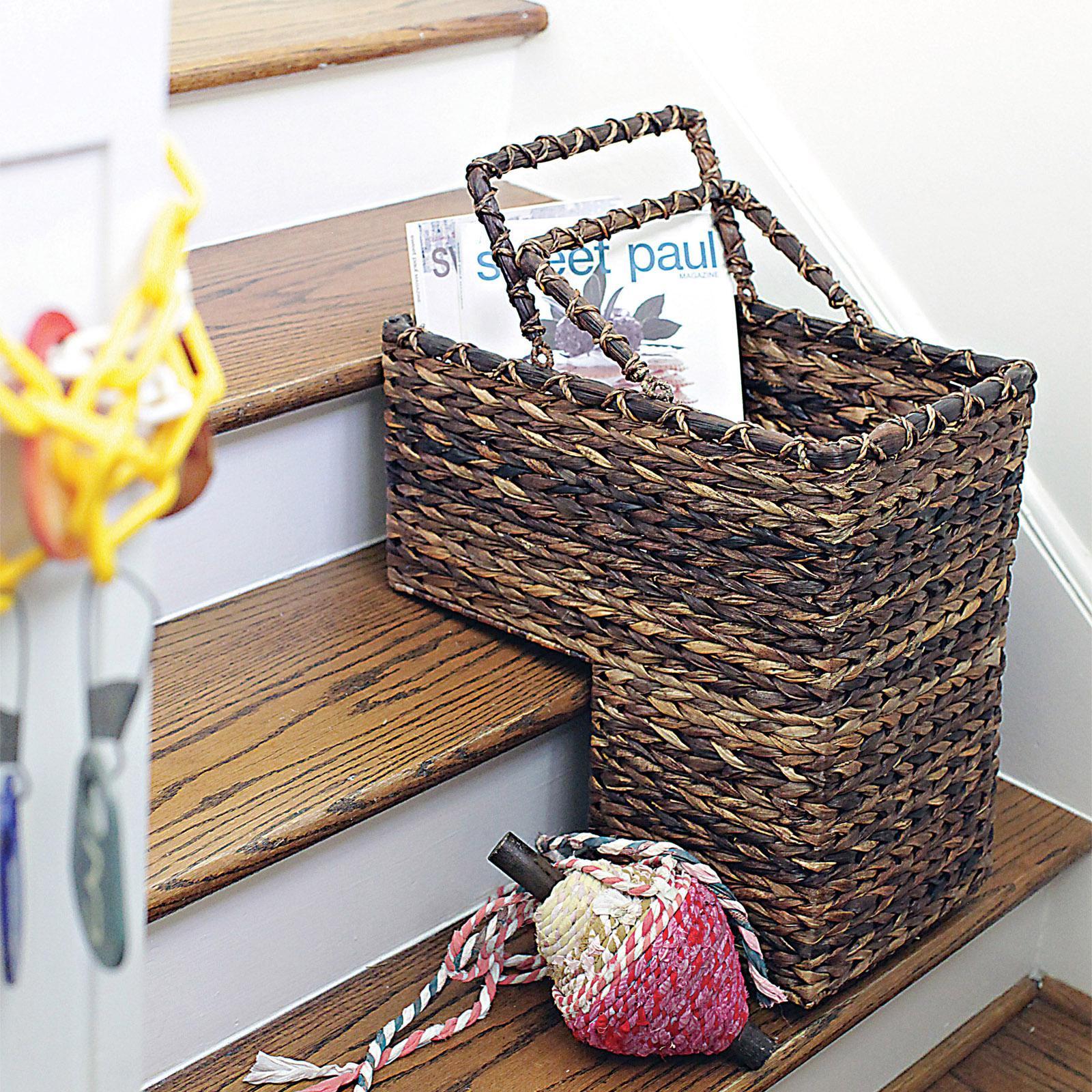 2 Pieces Rattan Toilet Tank Baskets, Handwoven Bathroom Sink Vanity Tray  Decor for Counter, Rectangular Wicker Storage Basket Small Serving Trays  for