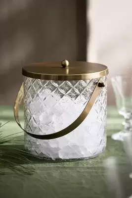 Starry Etched Glass Ice Bucket