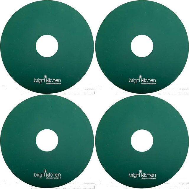 4 Silicone FLAT Dehydrator Sheets fits Nesco NON-Toxic Round Dehydrators Circle Mat Liner ReUsable Flexible Non Stick - 4 FLAT Sheets
