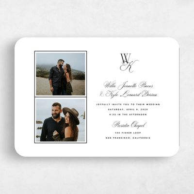 White Wedding Invitation - Lux Photo