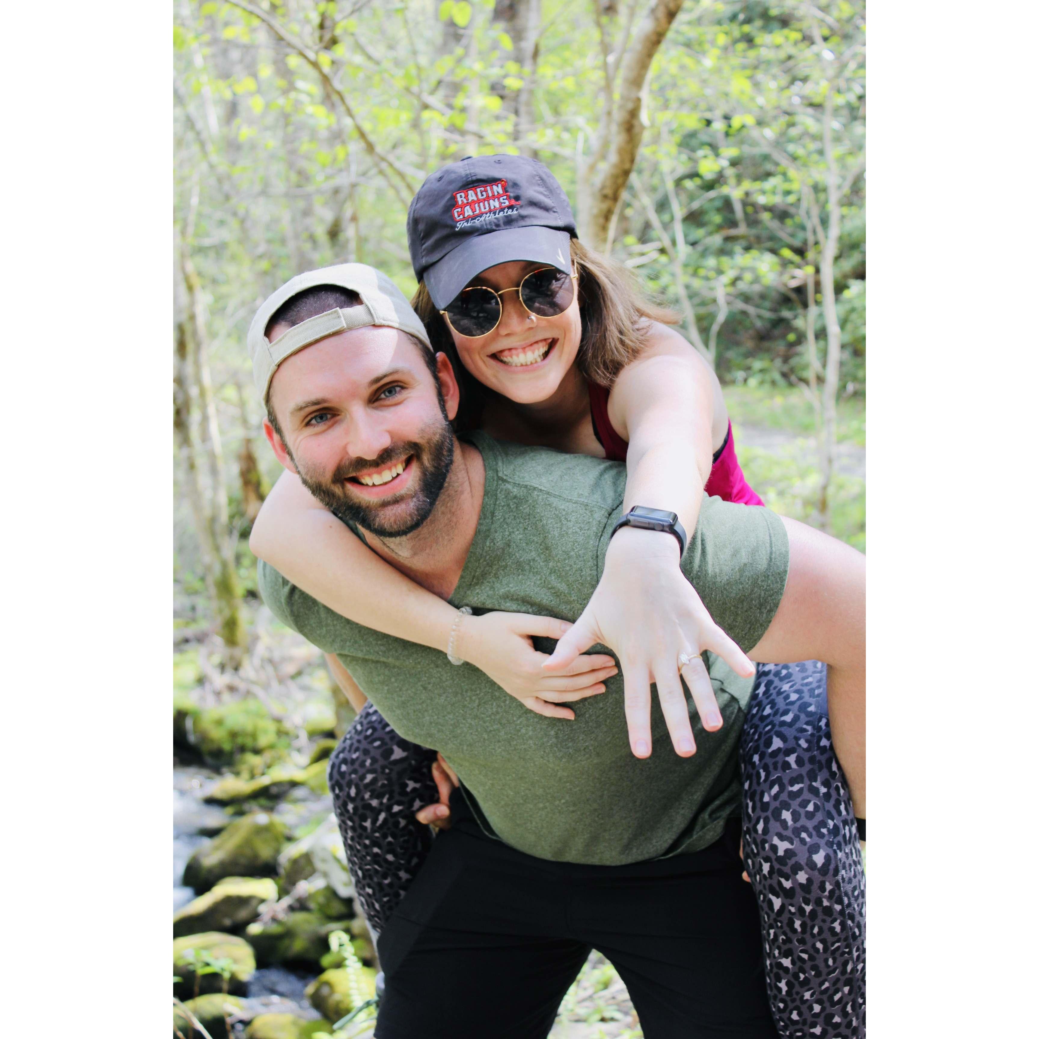Right after saying "ARE YOU SERIOUS??!!" to spending forever with this man!  Photo cred to my two little sisters who were in on the surprise.
