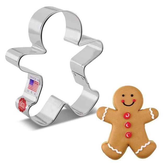 Happy Gingerbread Man Cookie Cutter, 4" by Ann Clark Cookie Cutters