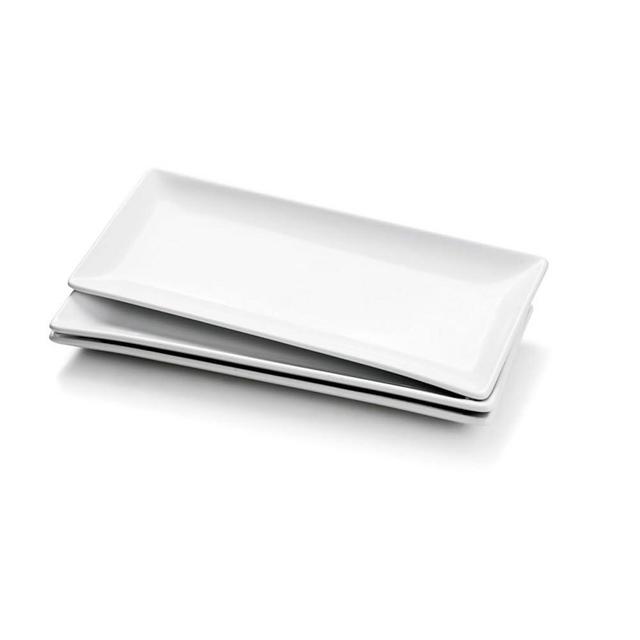 Miicol Porcelain Serving Platters Set of 3, Large Serving Trays 14 Inch, White Rectangle Plates, Ceramic Serving Dishes for Party, Restaurant, Buffet, Steak, Dessert, Salad, Fruit, Microwave Safe