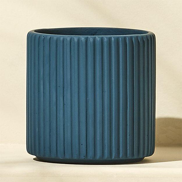 tahiti small cement teal planter