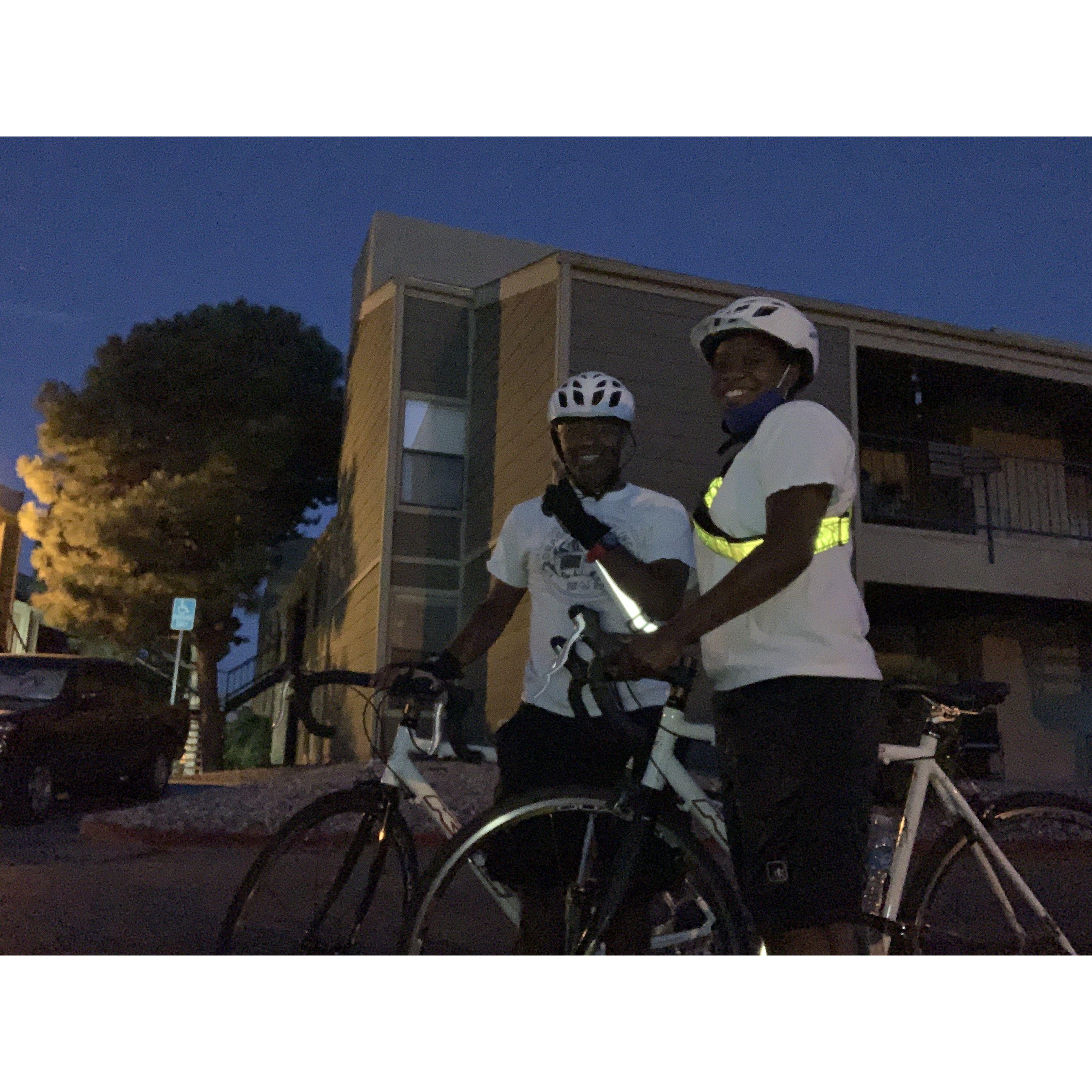 An early morning bike ride! TeShayla really likes biking.