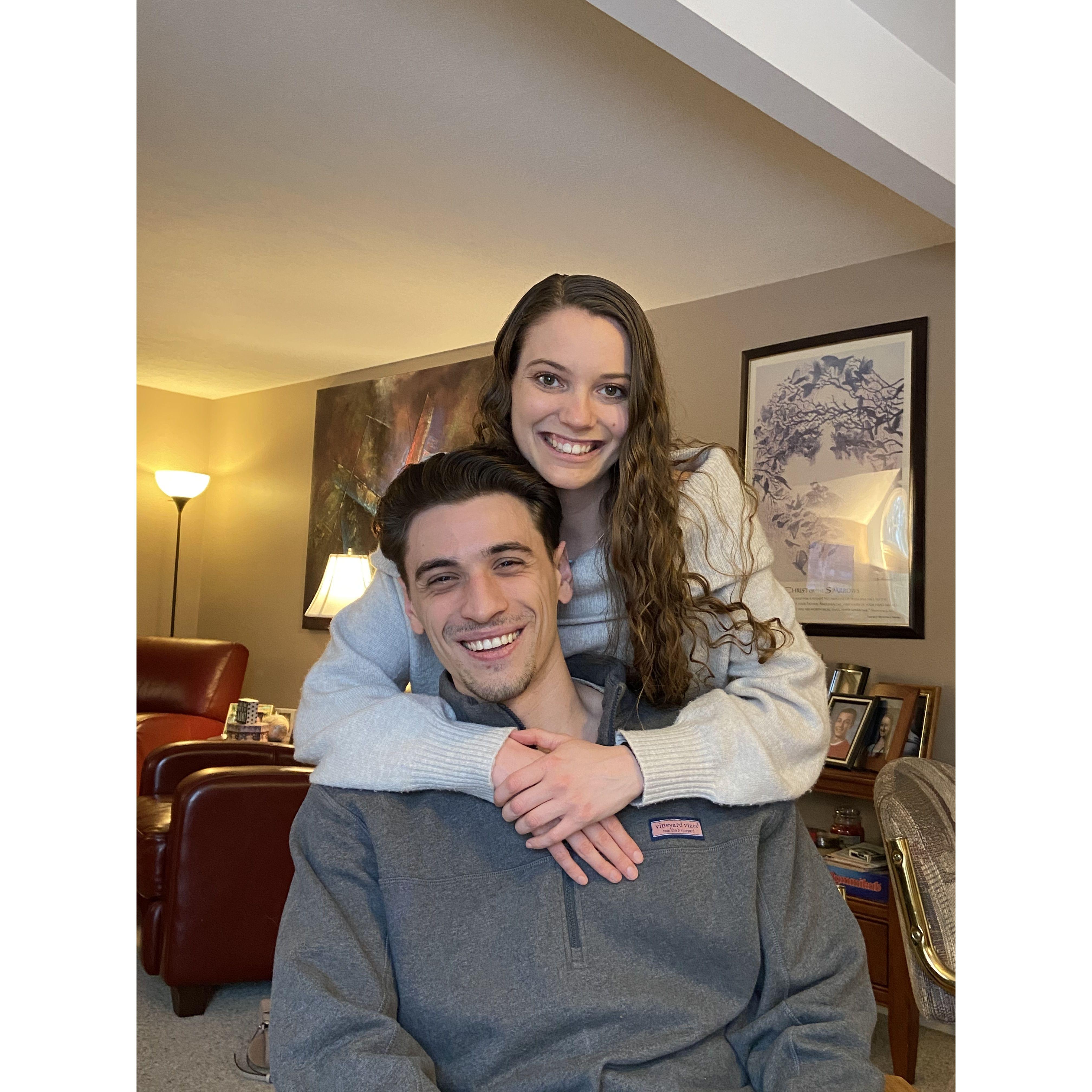 Our first picture together - Covid cuts!