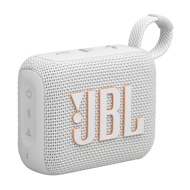 JBL Go 4 - Ultra-Portable, Waterproof and Dustproof Bluetooth Speaker, Big Pro Sound with punchy bass, 7-Hour Built-in Battery, Made in part with recycled materials (White)