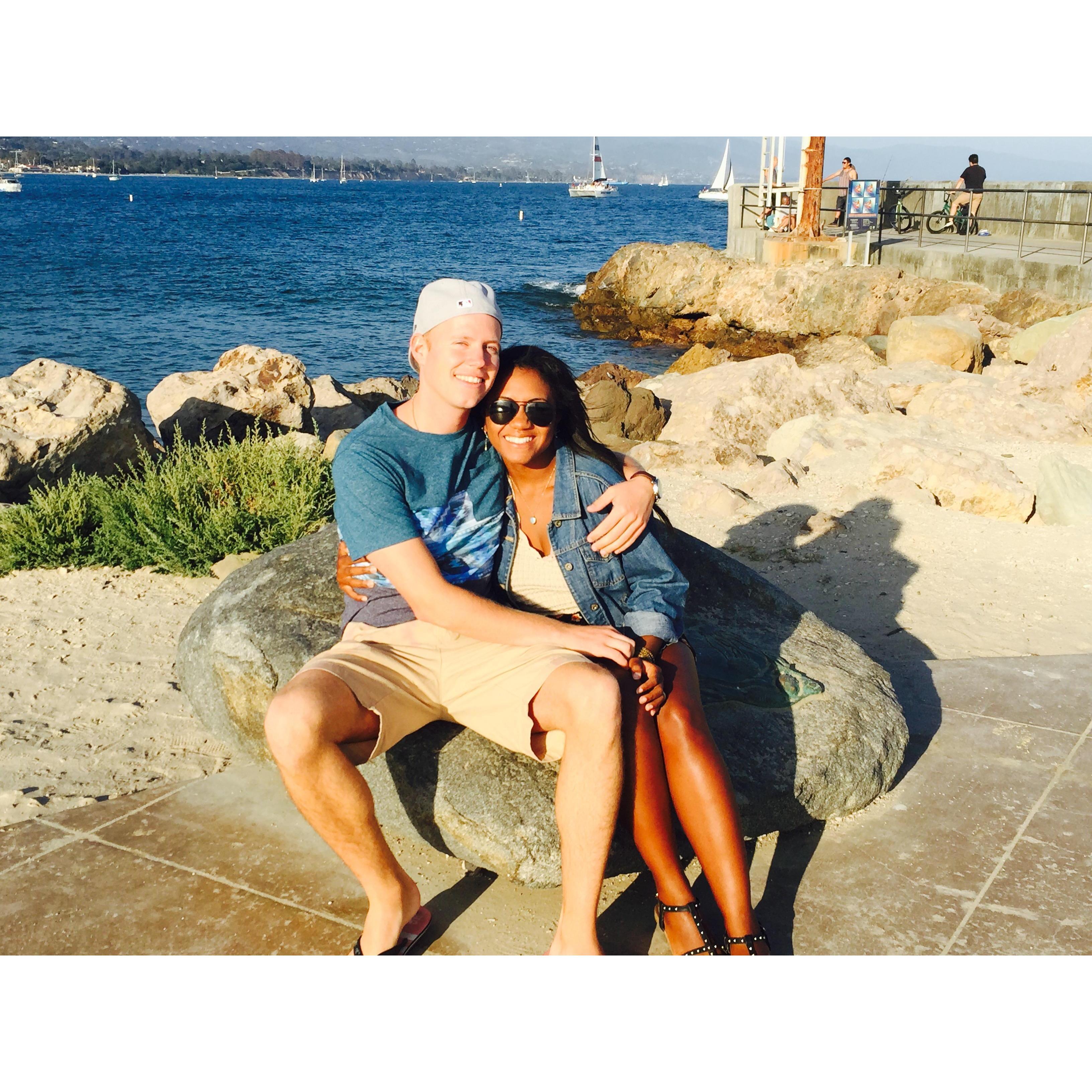 Our first weekend getaway to Santa Barbara, Toby surprised Naomi with a lovely boat ride. Aug. 2015