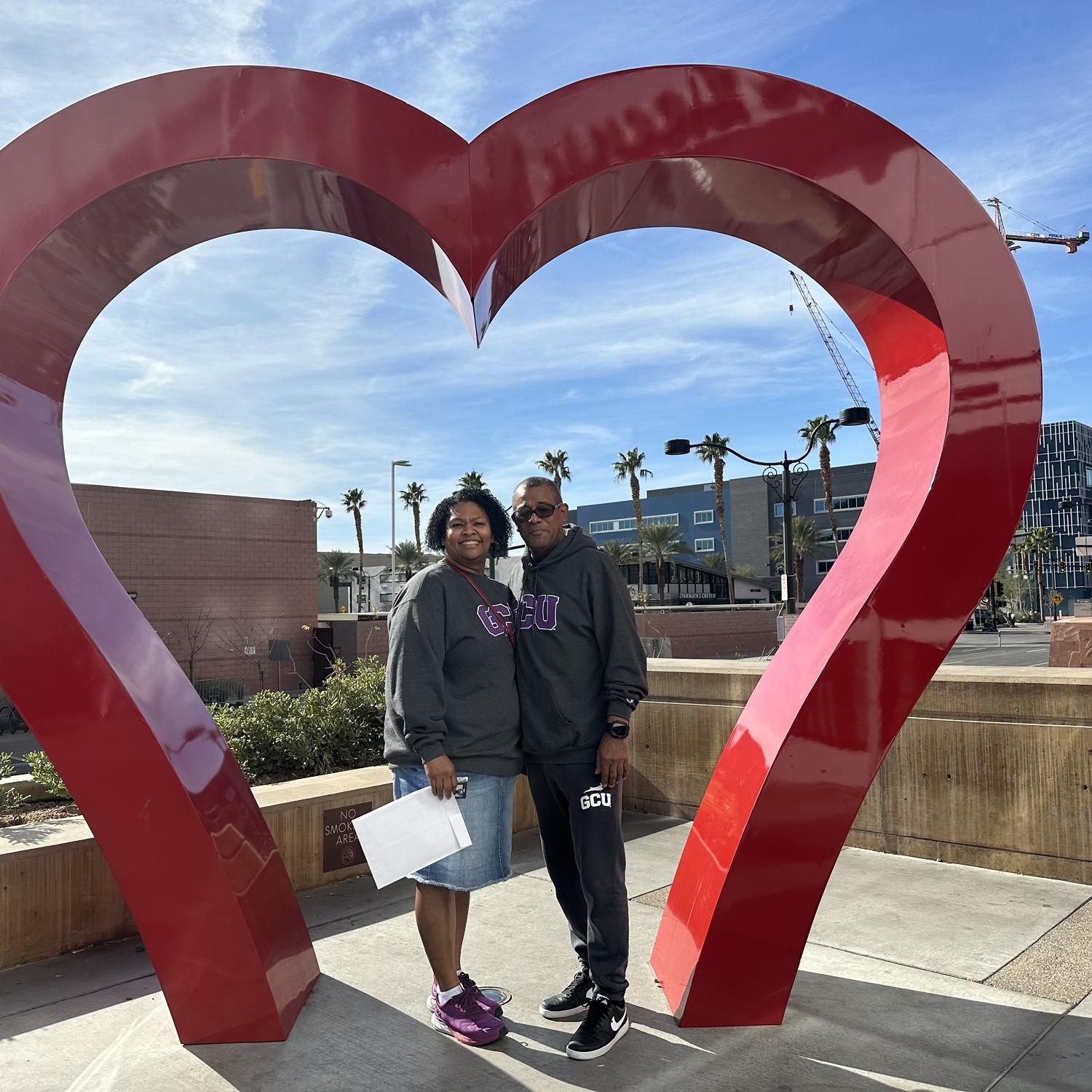 Right in front of the Las Vegas Courthouse to get our license to marry.