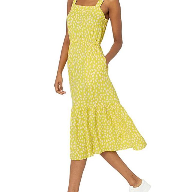 Amazon Essentials Women's Fluid Twill Tiered Midi Summer Dress