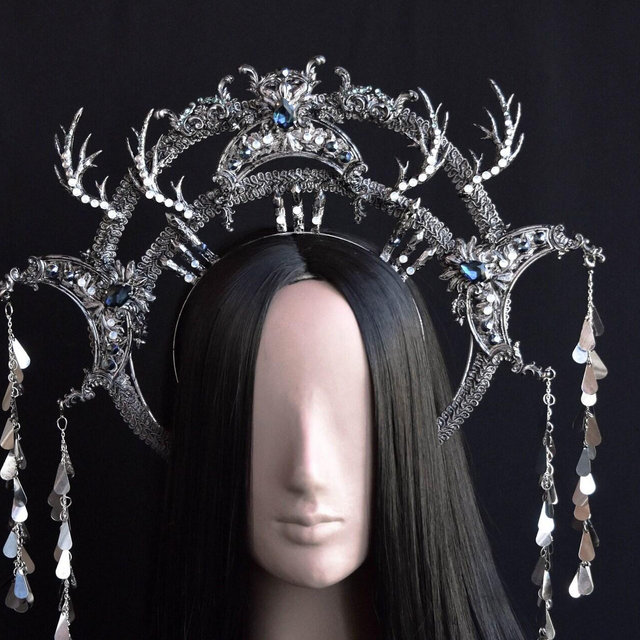 Renaissance Gothic Crown, Witch Headpiece, Gothic Wedding Tiara