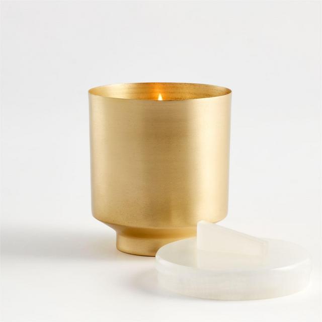 Lavender Brass Candle with Onyx Lid