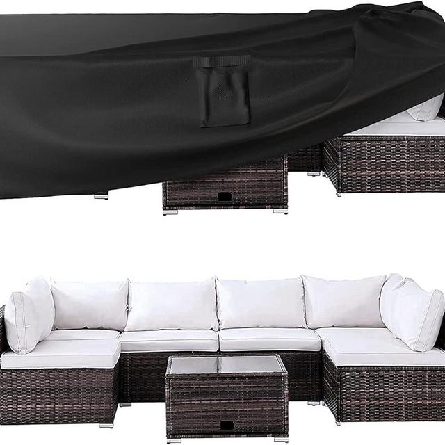 Ruimoy Patio Furniture Covers, Outdoor Furniture Cover Waterproof, General Purpose, Outside Table and Chair Covers, Heavy Duty 600D (86 Inch L x 44 Inch W x 27.8 Inch H)