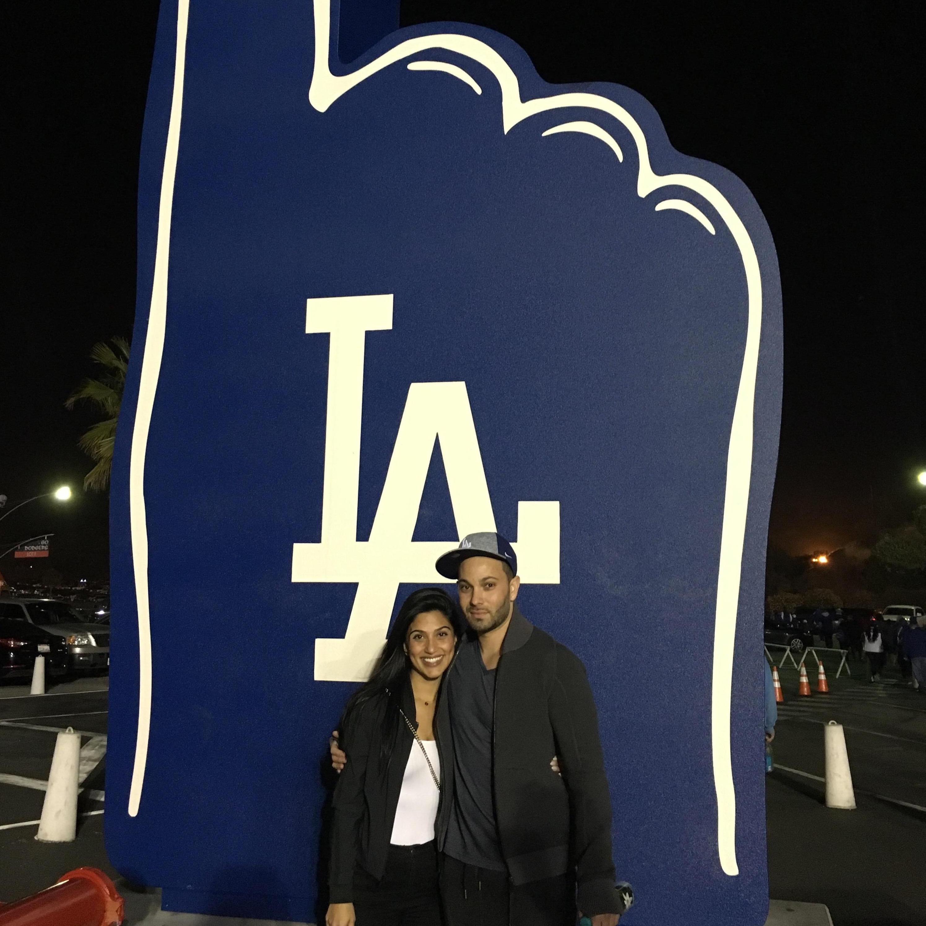 First Dodgers game together.