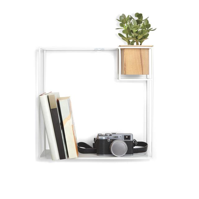 Umbra Cubist Floating Wall Shelf, Large, White