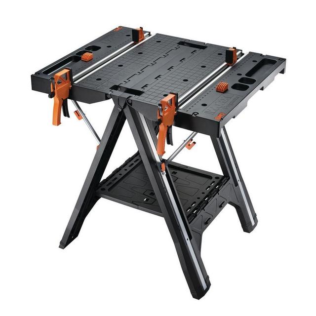 Worx Pegasus Multi-Function Work Table and Sawhorse with Quick Clamps and Holding Pegs WX051 - The Home Depot