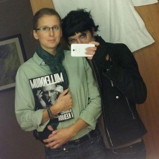 Halloween with Dan as girl with the dragon tattoo