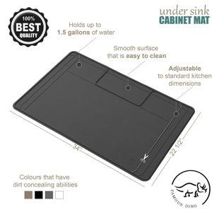 The Original Under Sink Mat - Silicone Waterproof mat, Trimmable, Easy to Clean, Kitchen cabinet liner, Under sink protector mats, Disinfection Surface - 34" x 22" or smaller