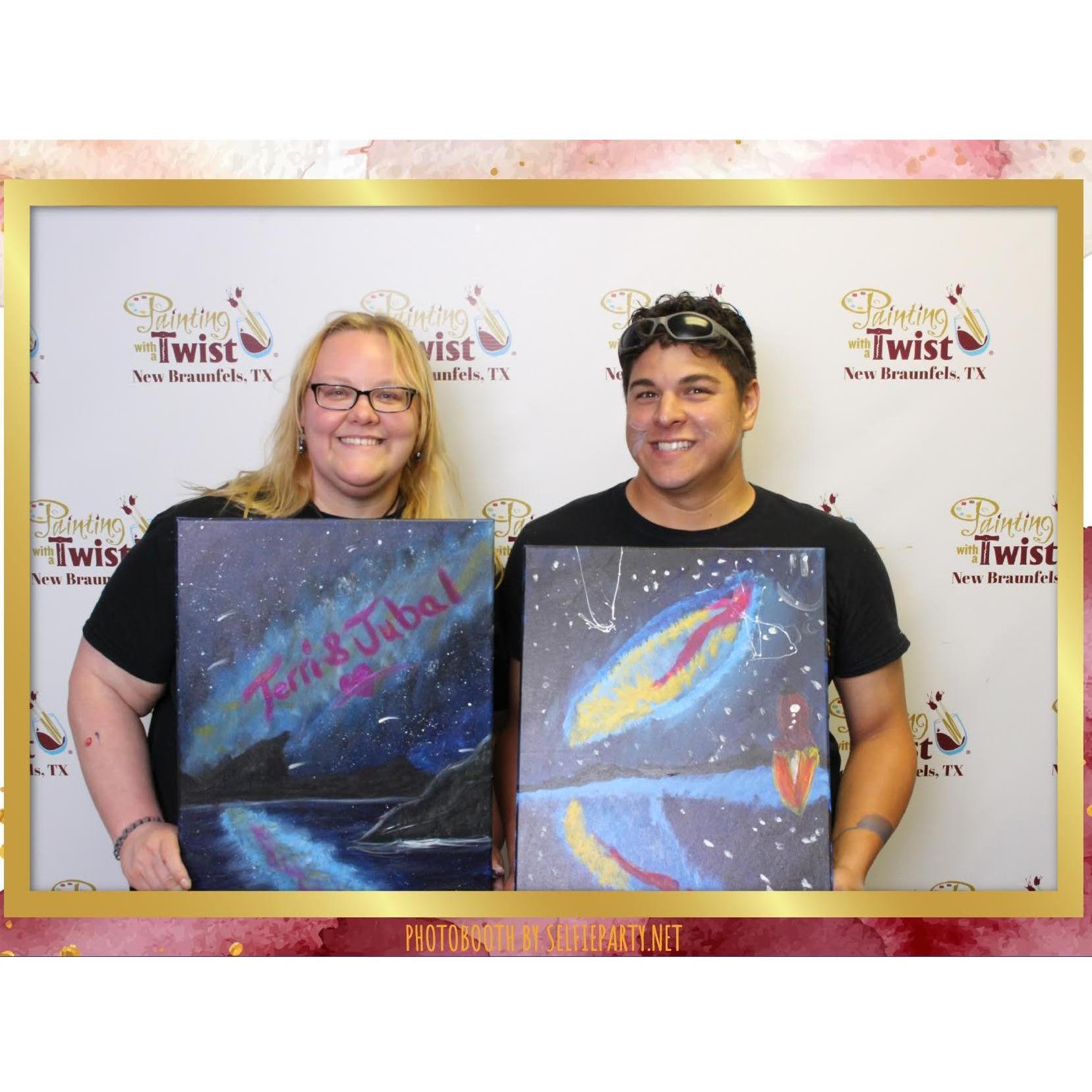 Our blacklight painting with a twist final products.