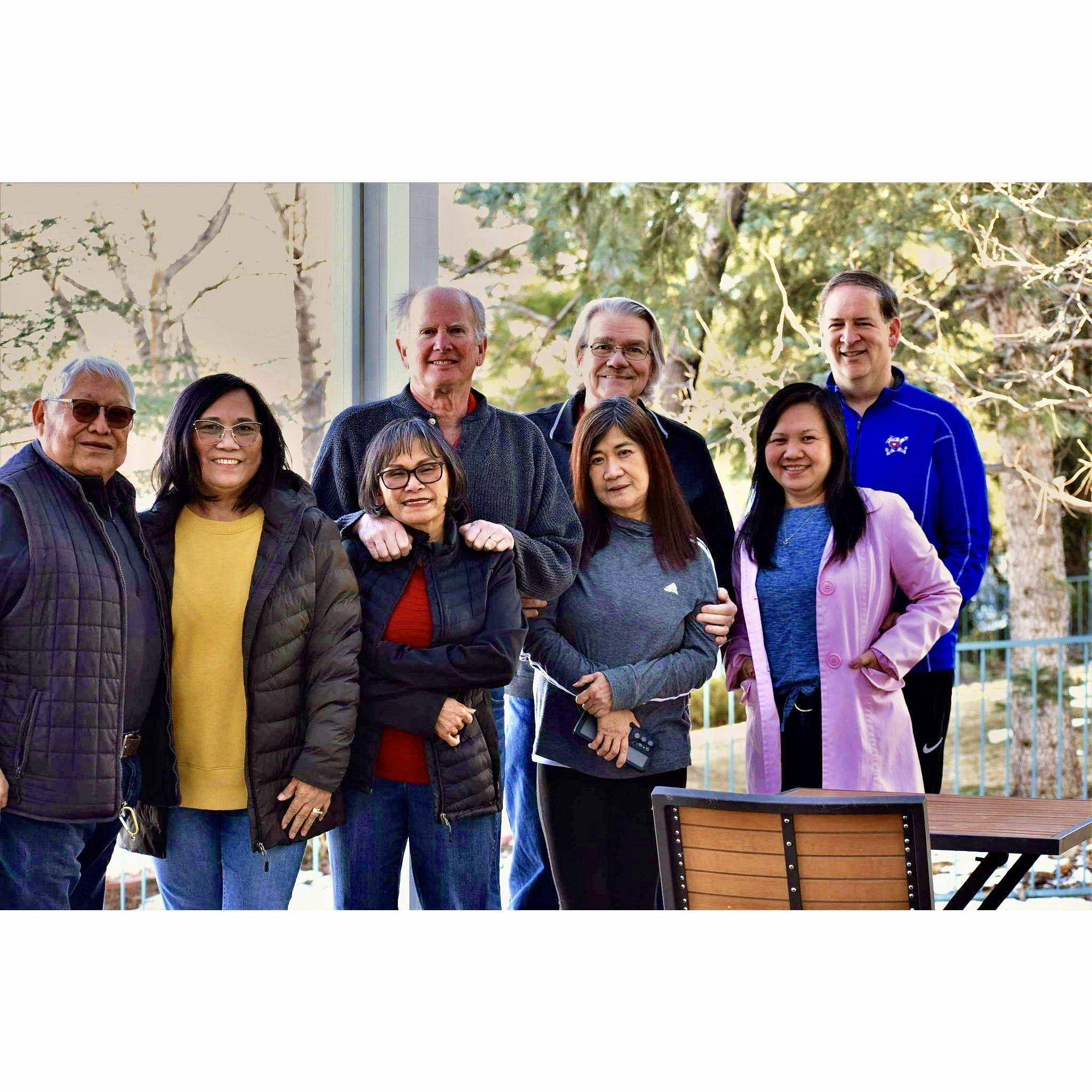 At home, with Gudie and Dave, Lolit and Gary, Amanda and Larry