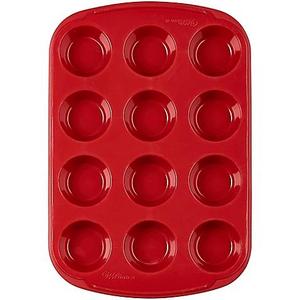 Wilton® Ultra-Flex™ Nonstick 12-Cup Silicone Mini Muffin Pan in Red