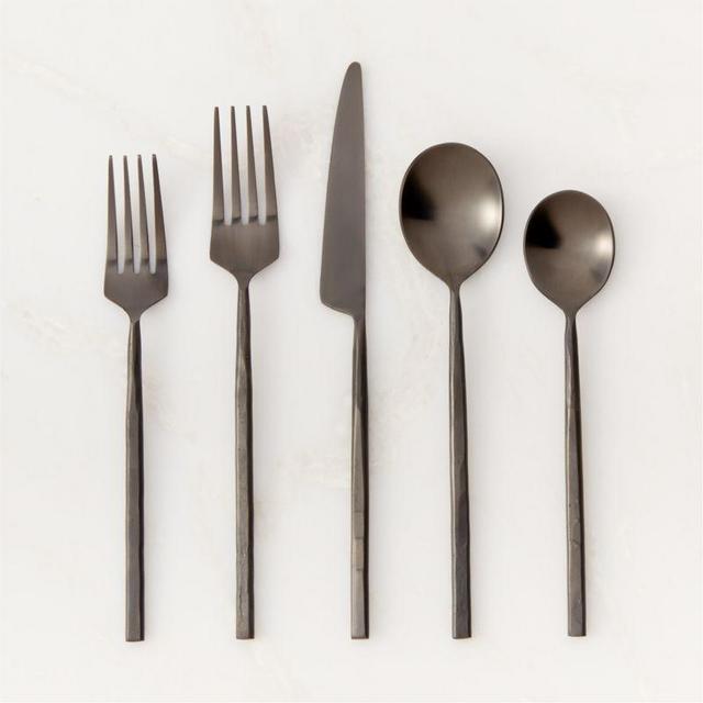 Cerrado 20-Piece Forged Brushed Black Flatware Set