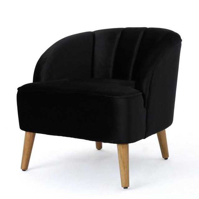 Amaia Modern New Velvet Club Chair Black - Christopher Knight Home
