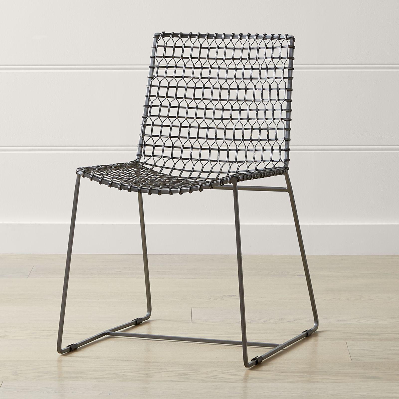 Crate and barrel metal dining deals chairs