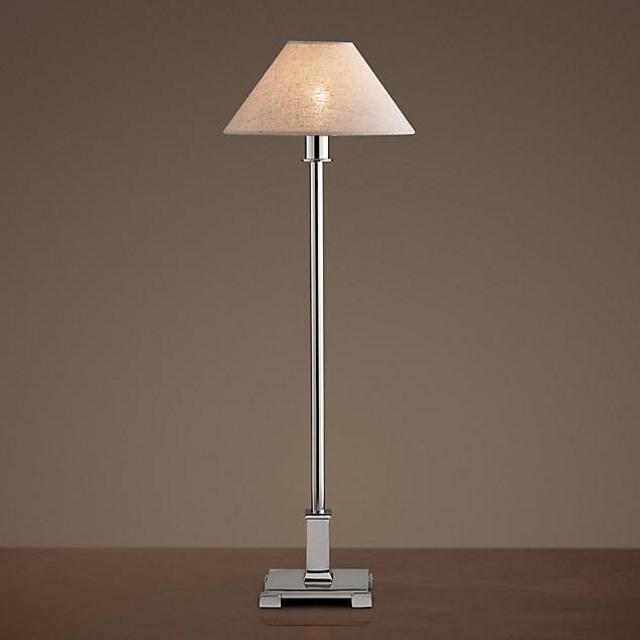Petite Candlestick Table Lamp with Linen Shade