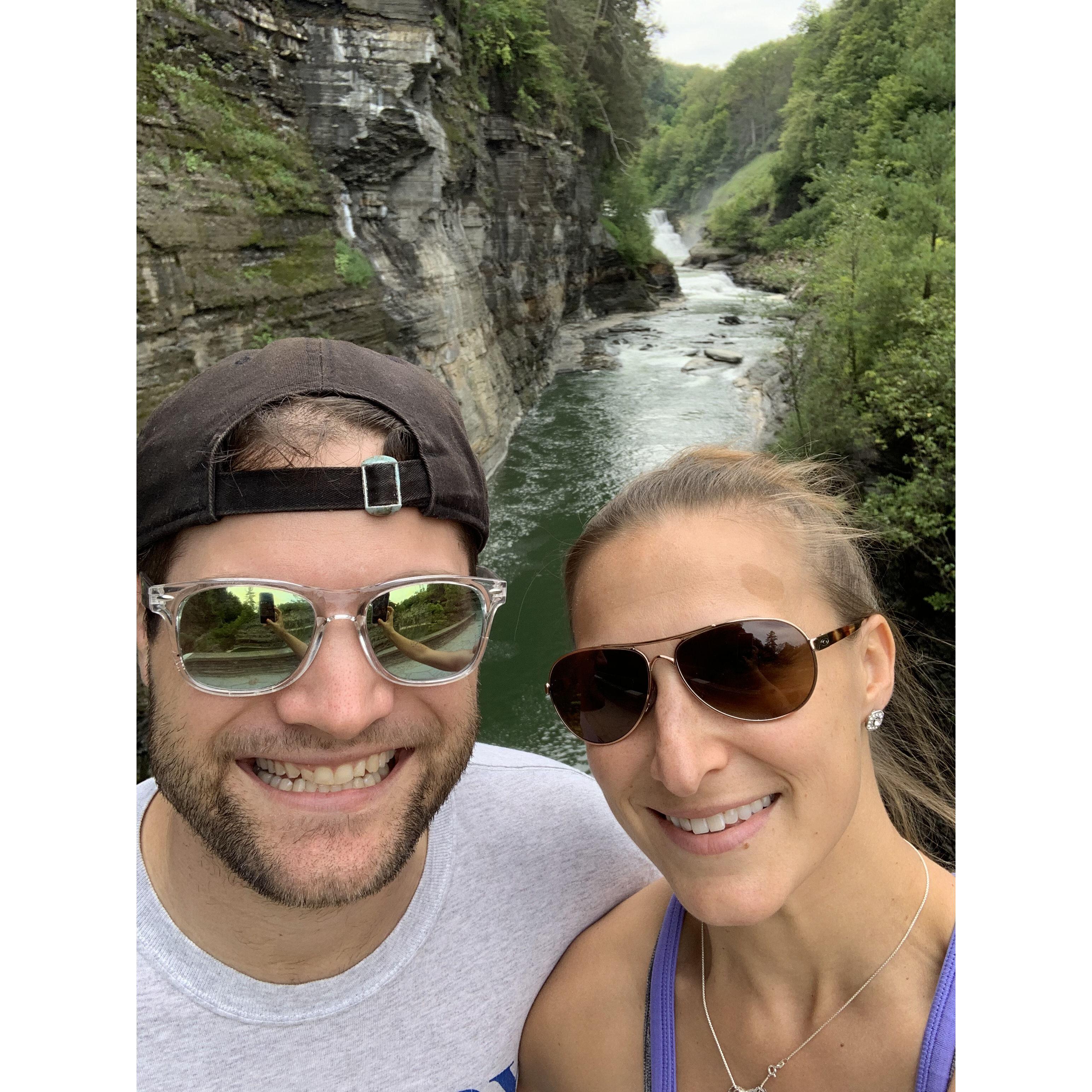 One year together! Hiking at Letchworth State Park Summer August, 2021. Letchworth, NY