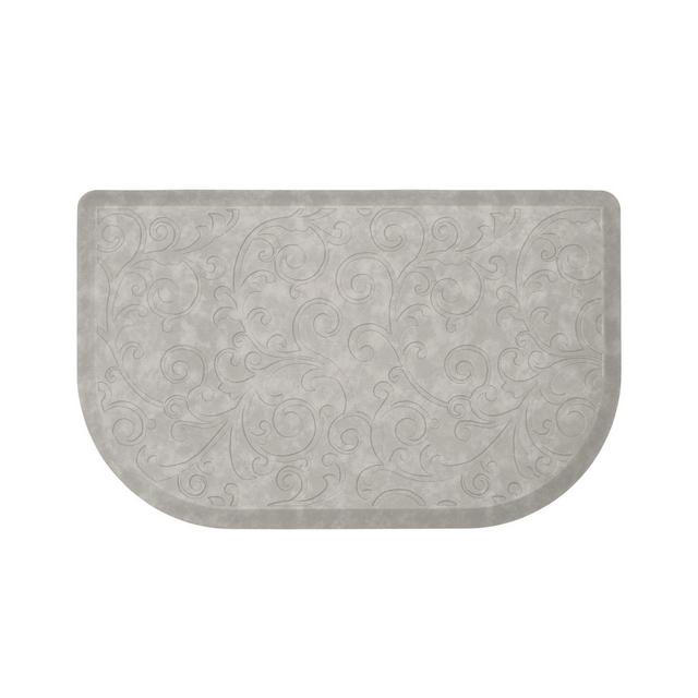 Chef Gear Clarance 20" x 32" Embossed Wedge Gelness Anti-Fatigue Kitchen Mat in Light Grey
