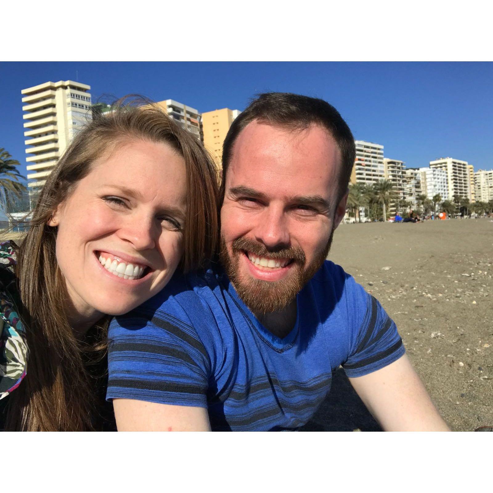 In Malaga, Spain on our first trip together