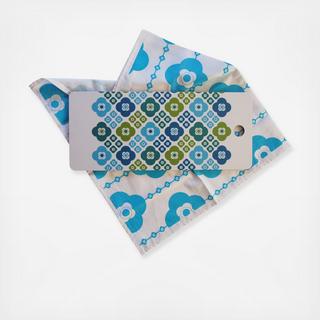 Bloom Cyan Tea Towel Tray Set