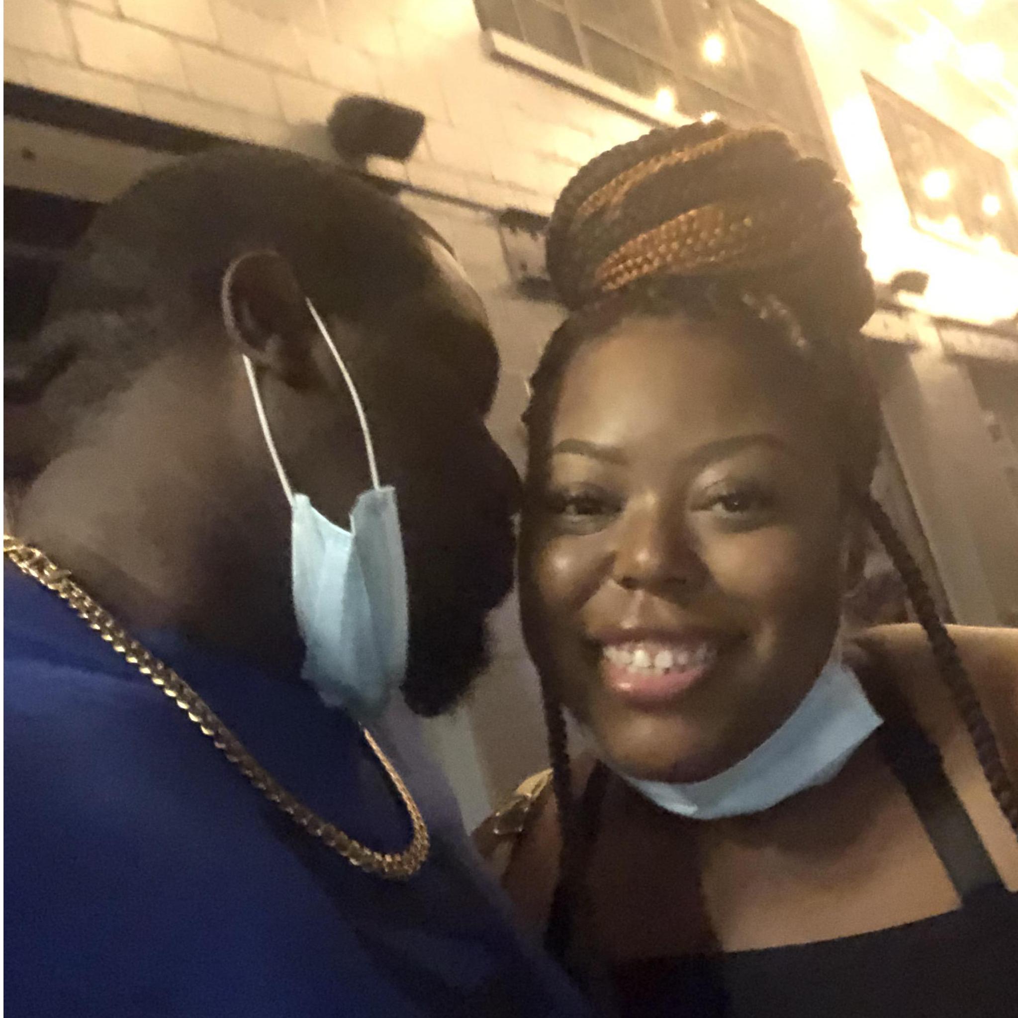 "Masked up" at Two Urban Licks, on the Beltline.