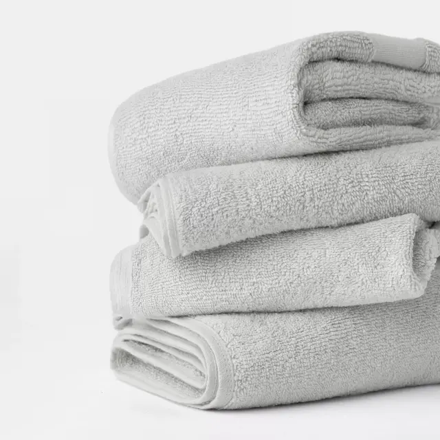 Hand Towel Sets, Hotel-Quality Bath - 100% Ring Spun Cotton, Ultra Plush, Absorbent, 4 Pack, Light Gray
