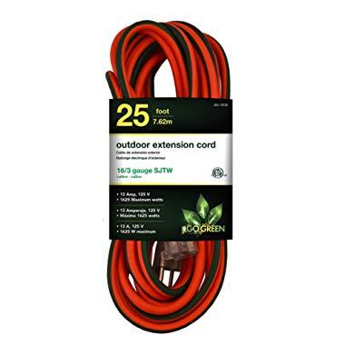 GoGreen Power GG-13725 - 16/3 25' SJTW Outdoor Extension Cord - Lighted End