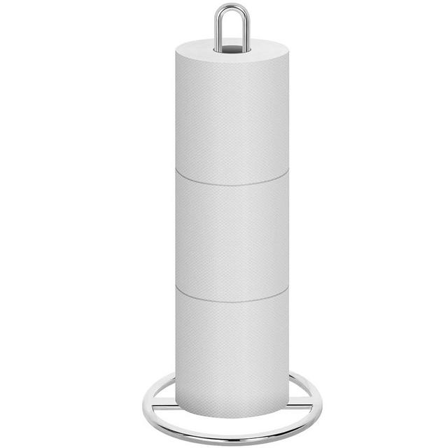 Toilet Paper Holder Stand, OBODING, Silver Freestanding Toilet Paper Holder for Storing 3 Rolls of Toilet Papers (Silver)