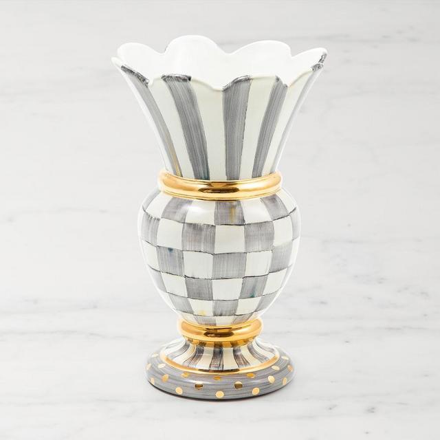 MacKenzie-Childs Sterling Check Great Vase