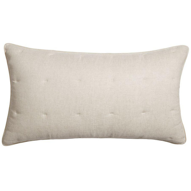 European Flax Linen Tufted Waffle Comforter Sham, Flax, King, Set of 2