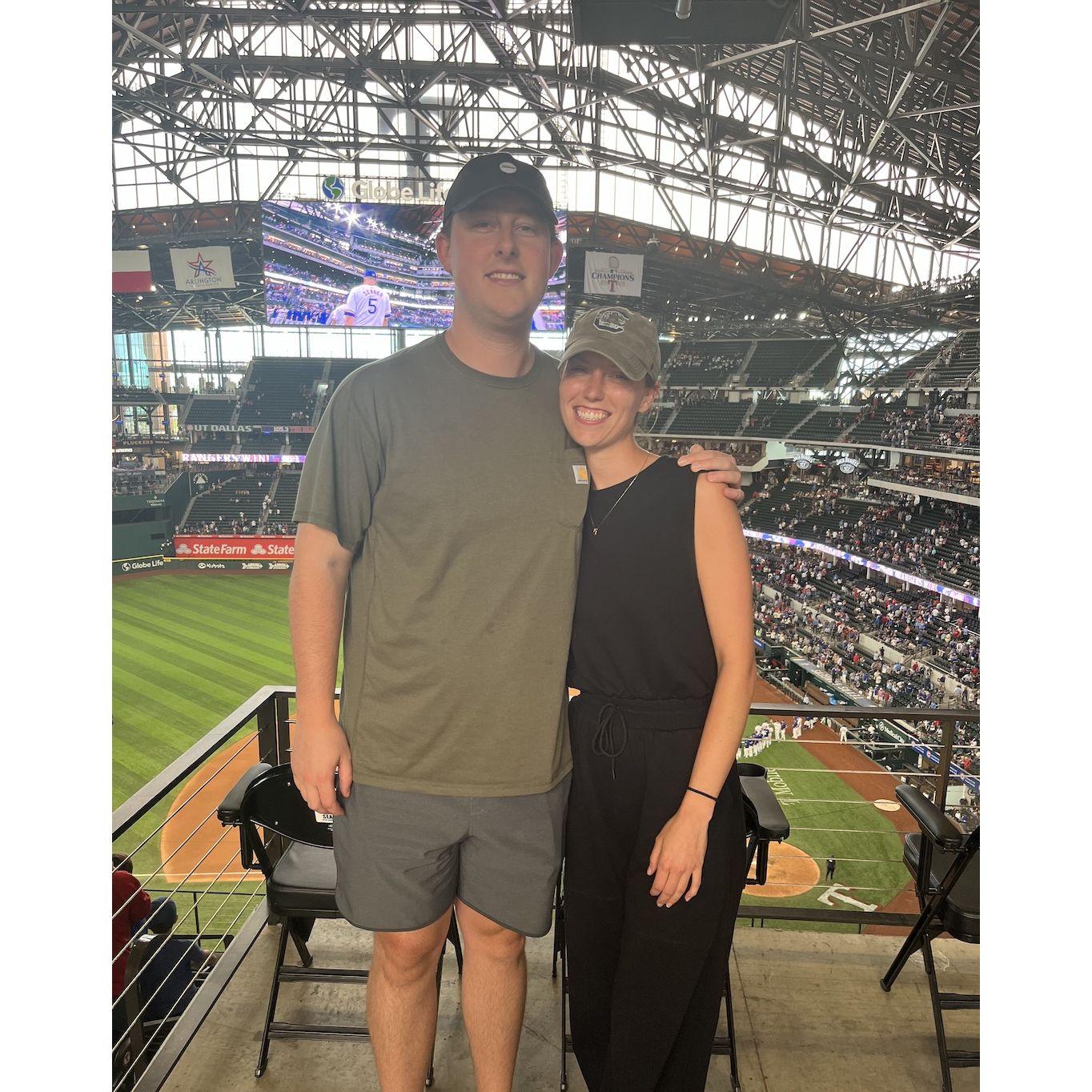 Our first solo trip together was to Dallas before driving out to Longview for Kyle to meet my grandparents. We got to see Kyle's favorite baseball team, the Nationals, play!