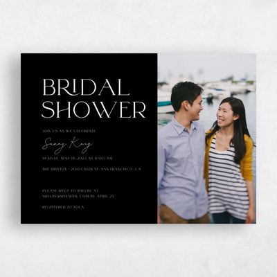 Black Wedding Wedding Shower Invitation - Blonshine Photo