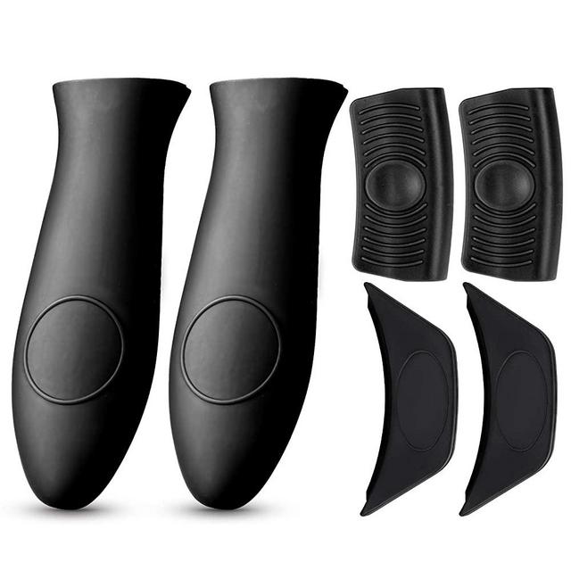 Cast Iron Handle Cover, Hot Resistant Silicone Pot Handle Holders - 6 PCS Assist Pan Handle Sleeve Cast Iron Skillets Handles Grip Covers, Handle Sleeve Heat Resistant for Frying Pans and Griddles