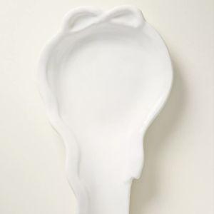 White Benedita Bow Stoneware Spoon Rest