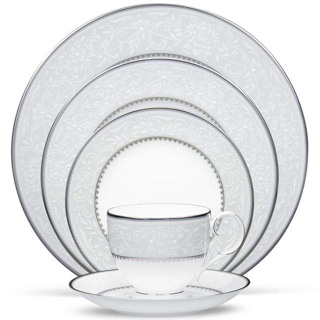 Noritake Brocato 5-Piece Place Dinnerware Setting in White