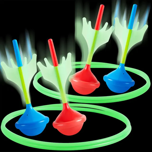 Joyfy Glow-in-the-Dark Lawn Darts Game Set for All Ages - Safe Soft-Tip Outdoor Darts for Family Fun, Camping, and Backyard Activities