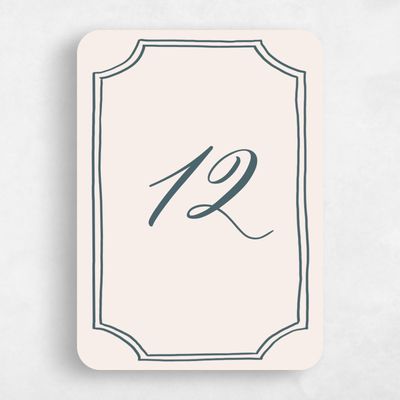 Beige Rounded Wedding Table Number - Katinka